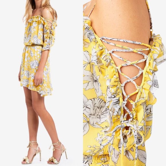 Seed Heritage Dresses & Skirts - SOLD Seed Heritage Yellow Floral Tie Dress 8